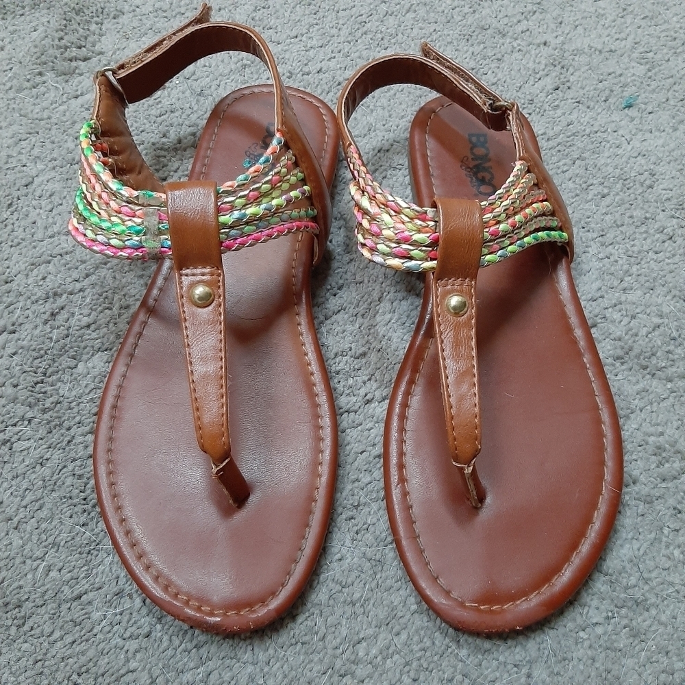 Bongo Colorful Braided Metallic Sandals